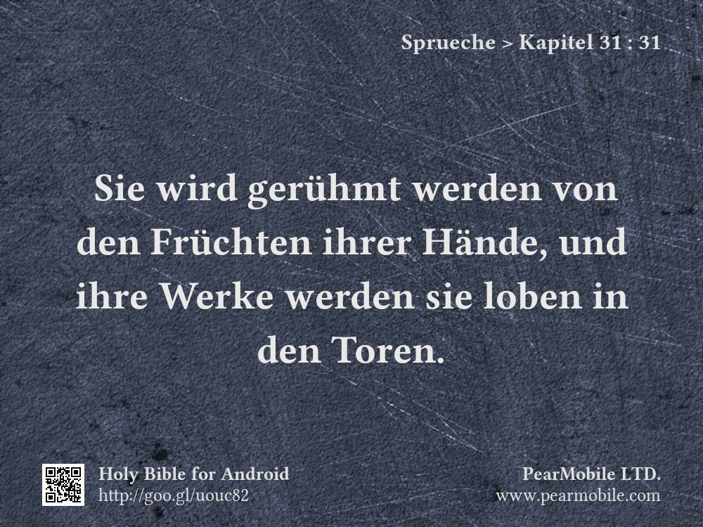 Sprueche, Kapitel 31:31